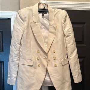 BCBGMaxAzria Cream Blazer Structured Suit Jacket